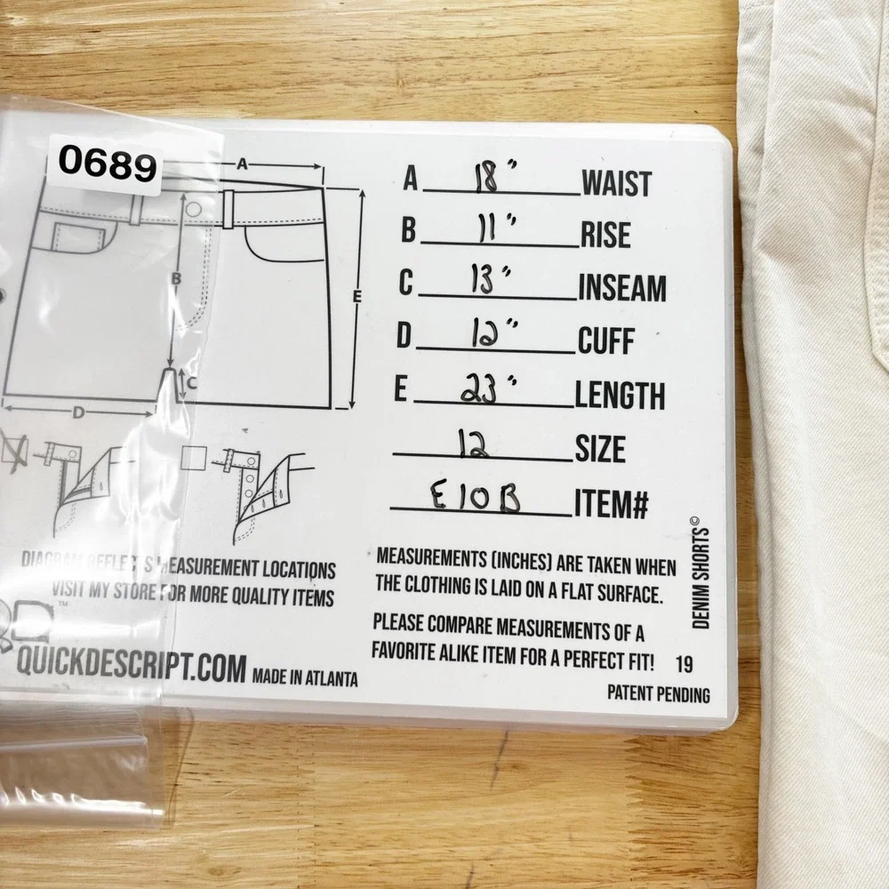 MNG Cream Denim Bermuda Shorts Women‎ Size 12 Wide Leg Culotte Jeans - Picture 2 of 10